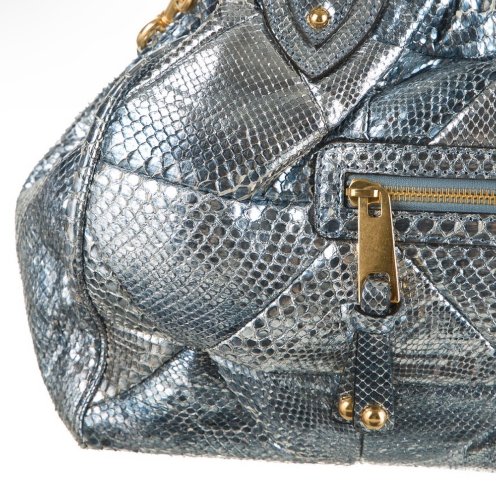 Nwt Extremely Rare Marc Jacobs Python Silver Stam… - image 6